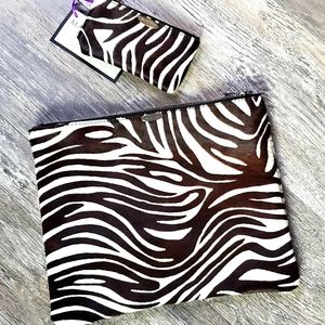 Zebra Clutch and Coin purse